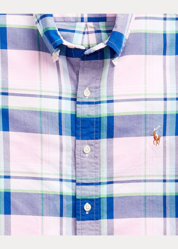 Ralph Lauren Classic Fit Plaid Oxford Shirt Růžové Blankyt Viacfarebný | FupicHTv