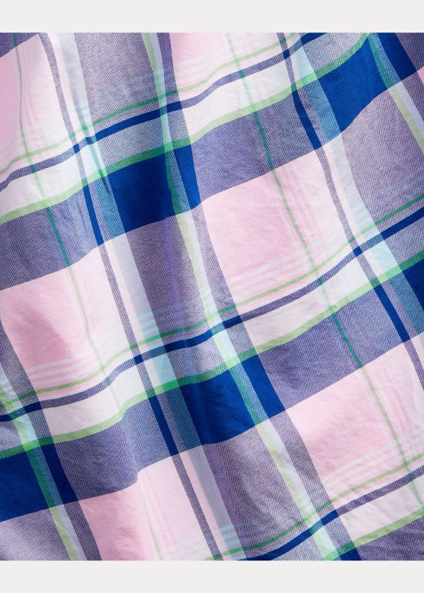 Ralph Lauren Classic Fit Plaid Oxford Shirt Růžové Blankyt Viacfarebný | FupicHTv