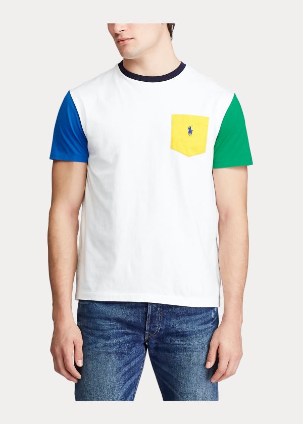 Ralph Lauren Classic Fit Pocket T-Shirt Bílé Viacfarebný | AD2M9OsH
