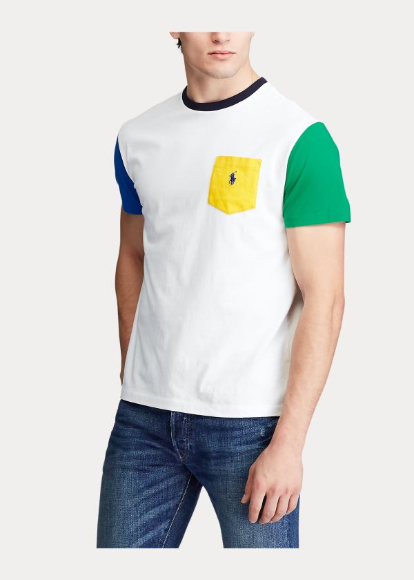 Ralph Lauren Classic Fit Pocket T-Shirt Bílé Viacfarebný | AD2M9OsH