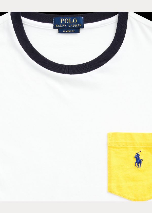 Ralph Lauren Classic Fit Pocket T-Shirt Bílé Viacfarebný | AD2M9OsH