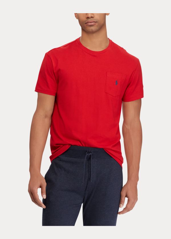 Ralph Lauren Classic Fit Pocket T-Shirt Červené | J6npFzmM