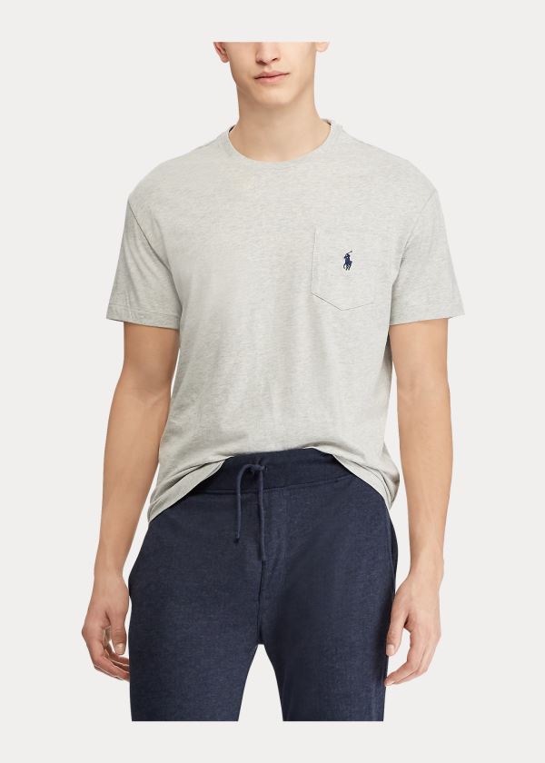 Ralph Lauren Classic Fit Pocket T-Shirt Šedé | eGLYrkCy