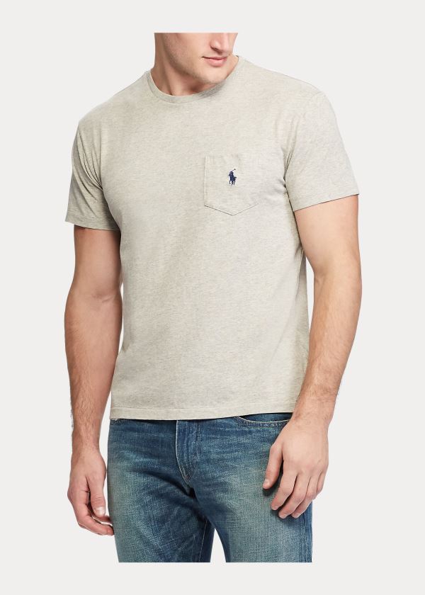 Ralph Lauren Classic Fit Pocket T-Shirt Šedé | v8XSPoDR