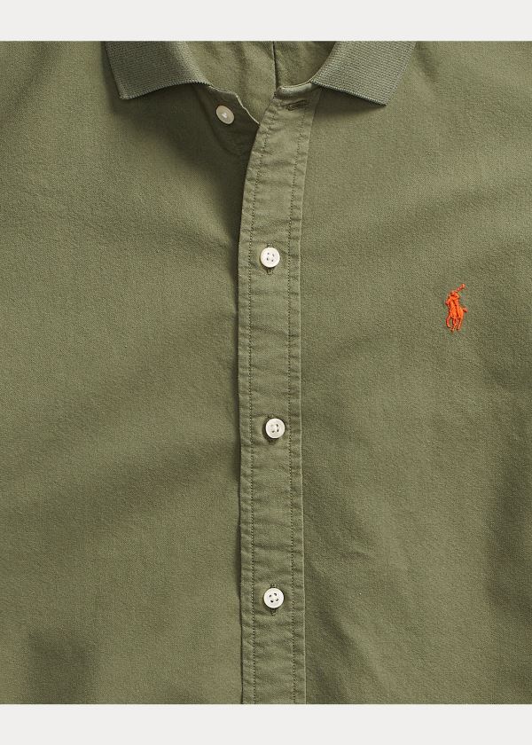 Ralph Lauren Classic Fit Polo-Collar Oxford Olivy Zelené | UDLmBWhK