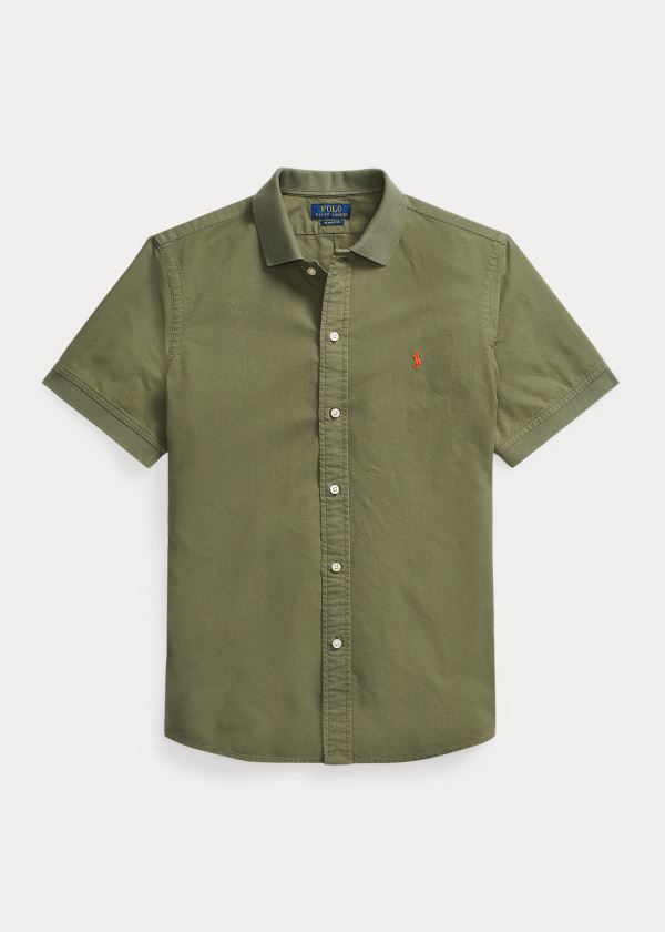 Ralph Lauren Classic Fit Polo-Collar Oxford Olivy Zelené | UDLmBWhK