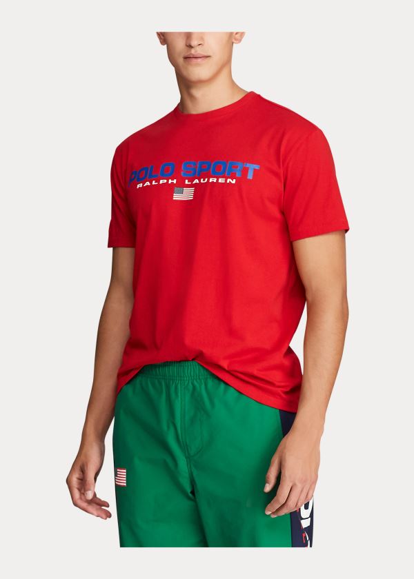 Ralph Lauren Classic Fit Polo Sportovní T-Shirt Červené | Q48hQUzE