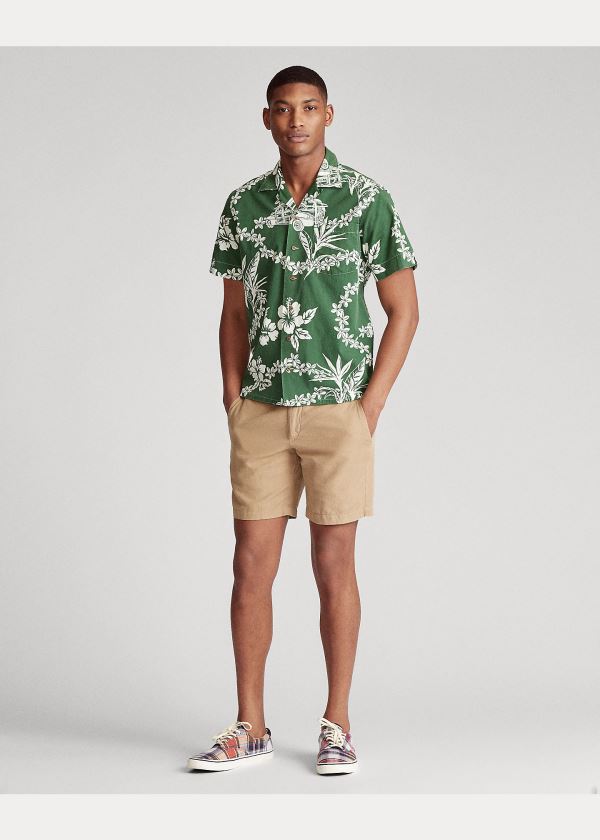 Ralph Lauren Classic Fit Print Poplin Shirt Zelene Bílé | SnCQlMaC