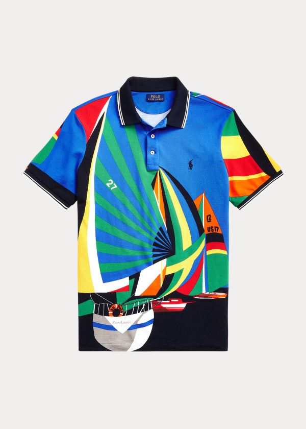 Ralph Lauren Classic Fit Sailboat Mesh Polo Blankyt Viacfarebný | FVEvJStc
