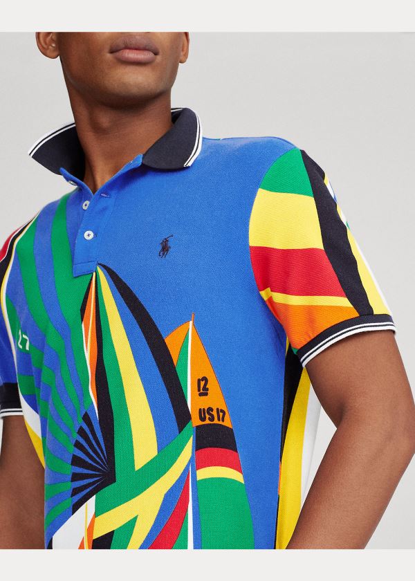 Ralph Lauren Classic Fit Sailboat Mesh Polo Blankyt Viacfarebný | FVEvJStc