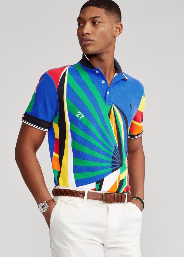 Ralph Lauren Classic Fit Sailboat Mesh Polo Blankyt Viacfarebný | FVEvJStc