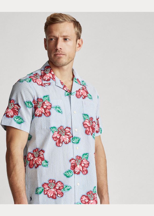 Ralph Lauren Classic Fit Seersucker Shirt Červené Proužek | 0mJvDaMz