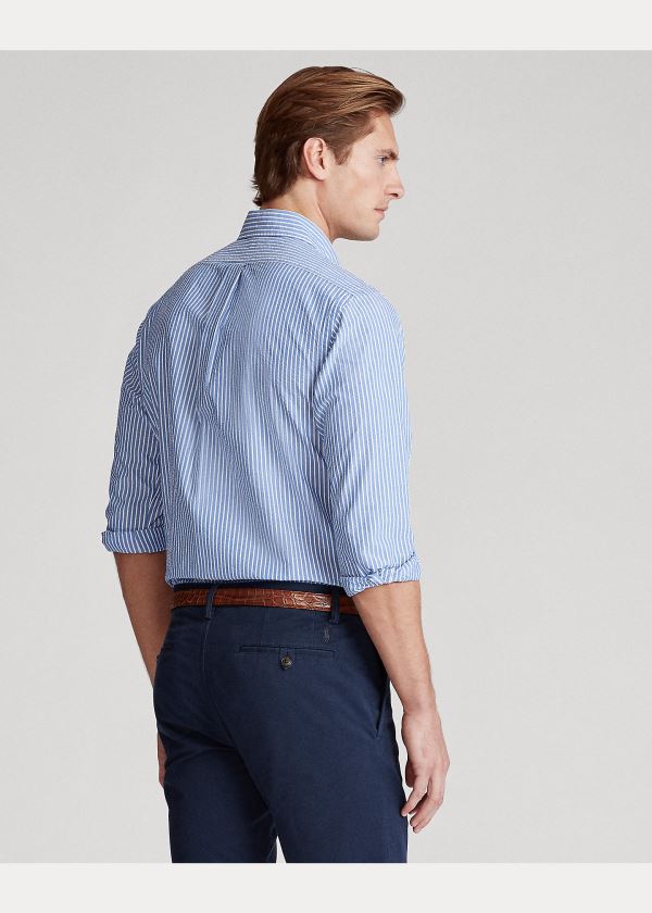 Ralph Lauren Classic Fit Seersucker Shirt Světle Blankyt Bílé | BfZurUqM