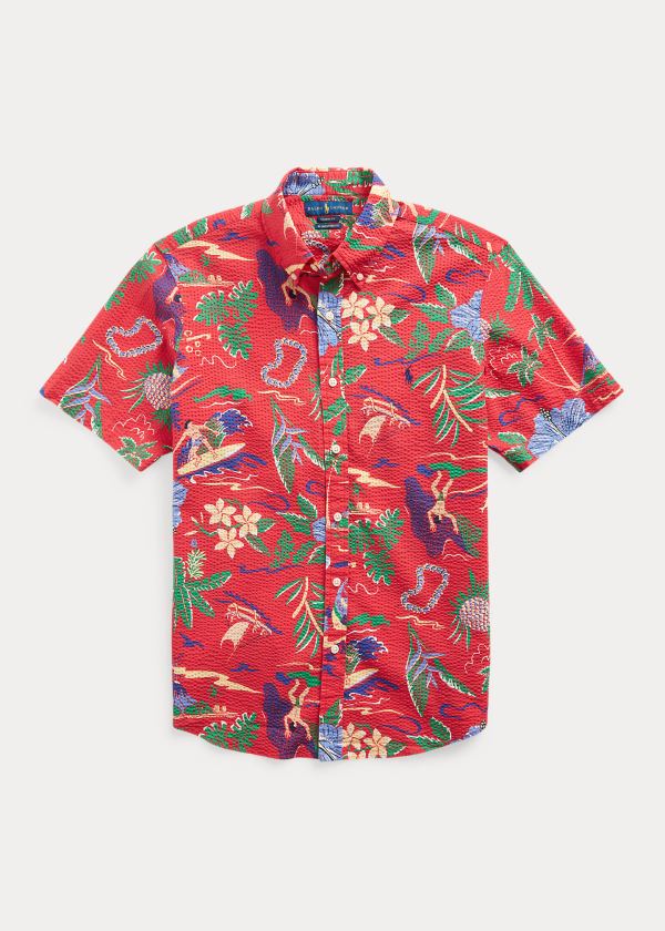 Ralph Lauren Classic Fit Seersucker Shirt Červené Viacfarebný | NYKv8aj4