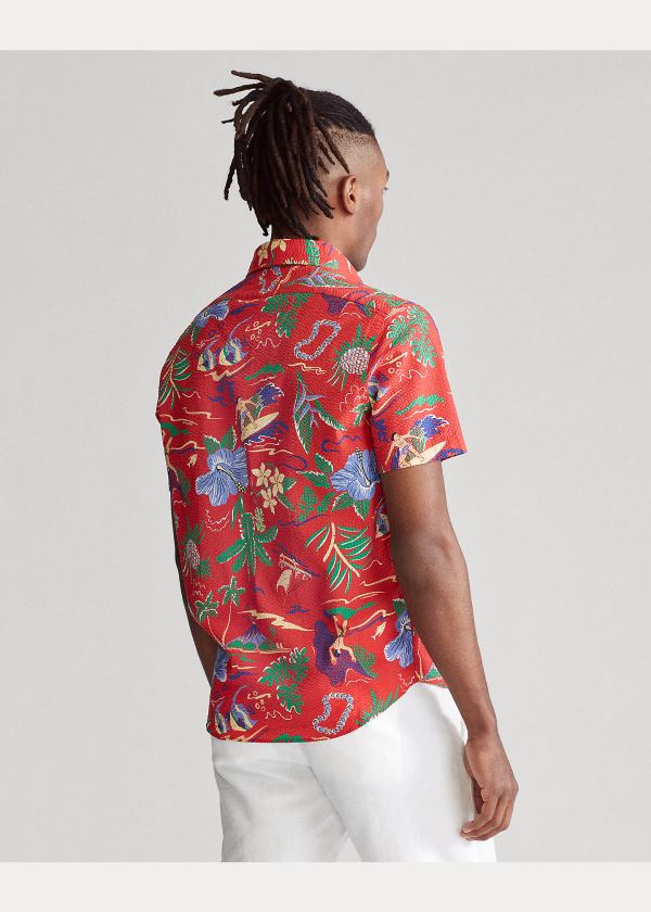 Ralph Lauren Classic Fit Seersucker Shirt Červené Viacfarebný | NYKv8aj4