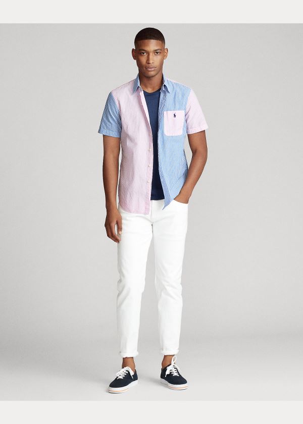 Ralph Lauren Classic Fit Seersucker Shirt Růžové Blankyt | OPGINqF4