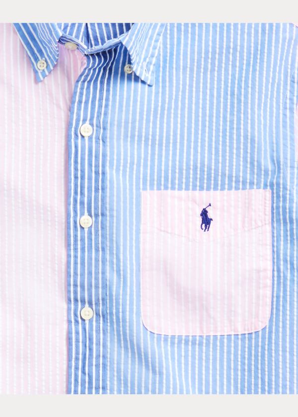 Ralph Lauren Classic Fit Seersucker Shirt Růžové Blankyt | OPGINqF4