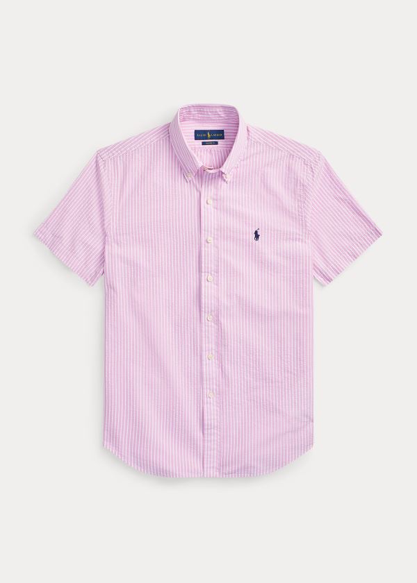 Ralph Lauren Classic Fit Seersucker Shirt Růžové Bílé | Q3ytDZFK