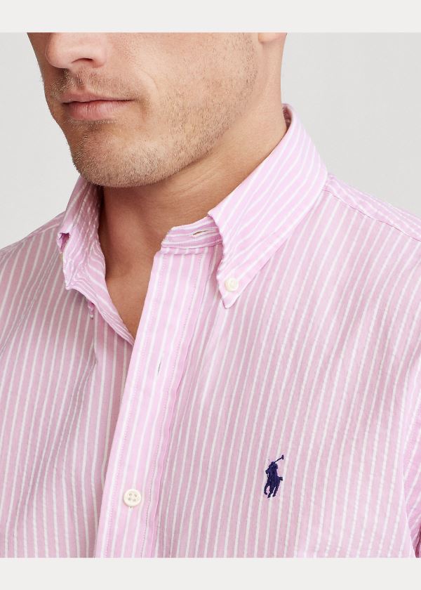 Ralph Lauren Classic Fit Seersucker Shirt Růžové Bílé | Q3ytDZFK