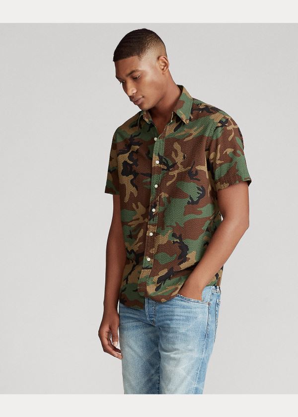 Ralph Lauren Classic Fit Seersucker Shirt Maskáčové | buKBsZoY