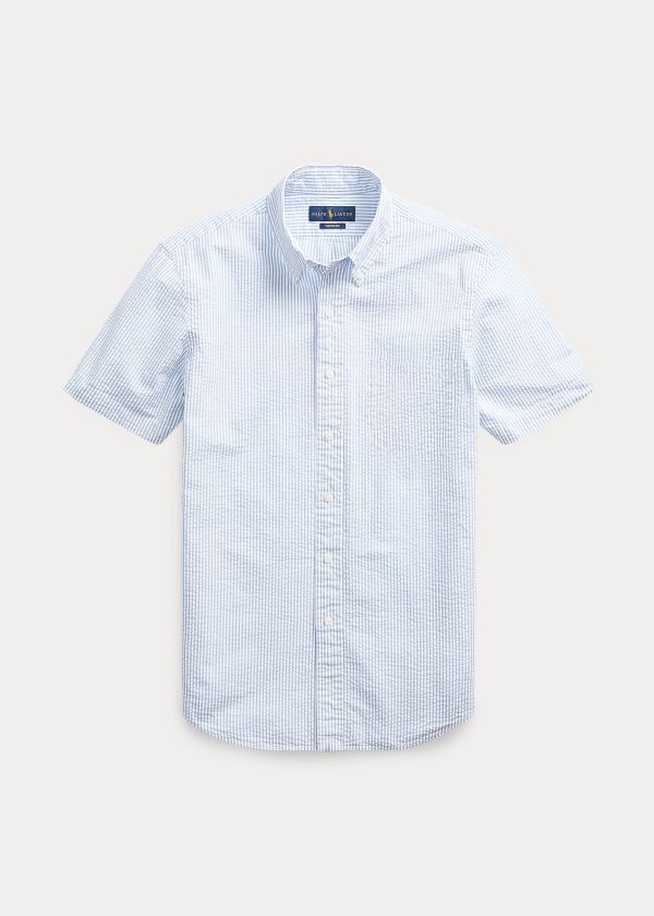 Ralph Lauren Classic Fit Seersucker Shirt Světle Blankyt Bílé | ndr6kYZg