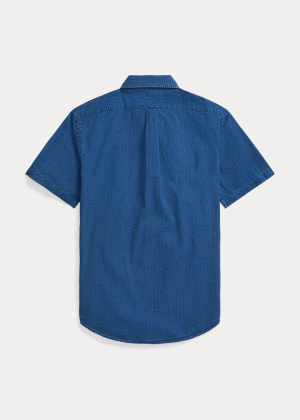 Ralph Lauren Classic Fit Seersucker Shirt Indigo | vvpM6neo