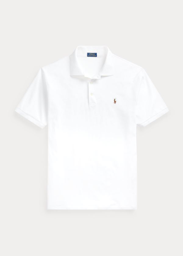 Ralph Lauren Classic Fit Soft Bavlněné Polo Bílé | 1QOi2mF3
