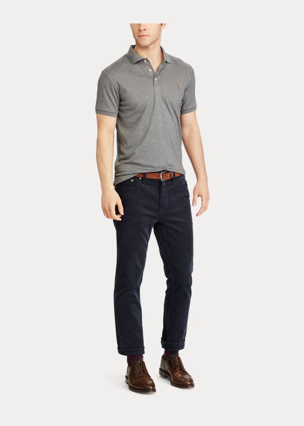 Ralph Lauren Classic Fit Soft Bavlněné Polo Šedé | 80e4YNIZ