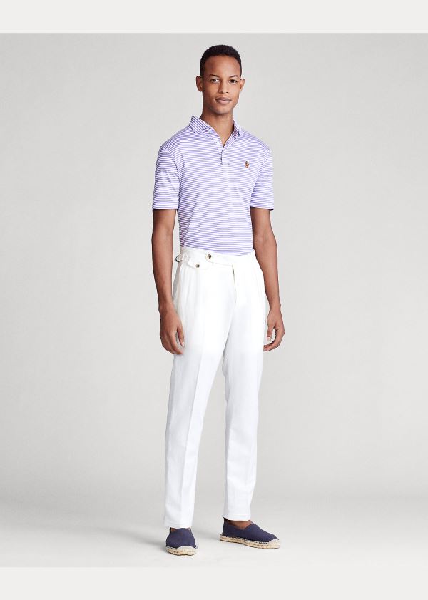 Ralph Lauren Classic Fit Soft Bavlněné Polo Fialové Bílé | 8scCcCRQ