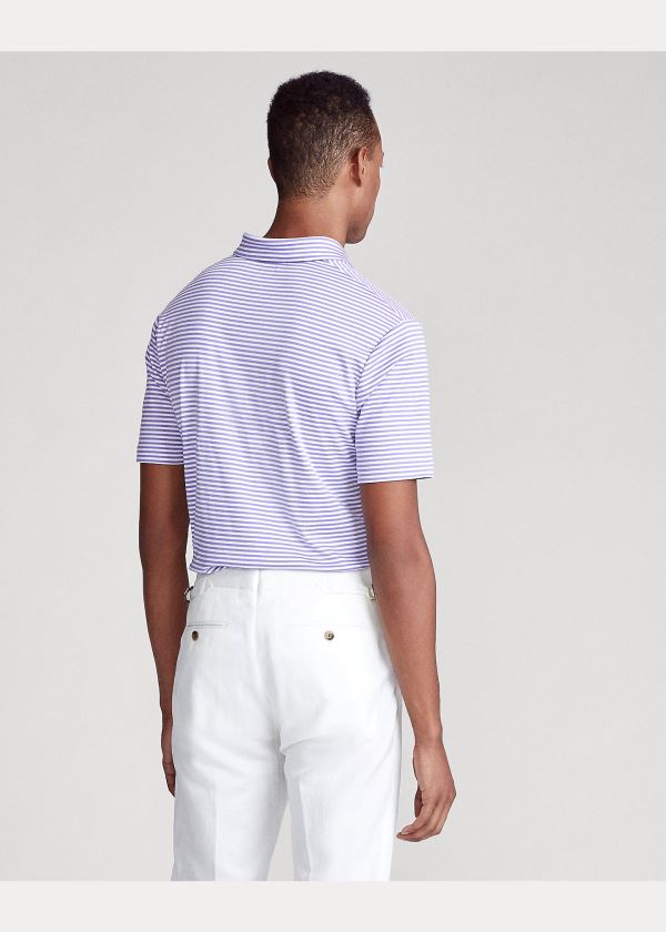 Ralph Lauren Classic Fit Soft Bavlněné Polo Fialové Bílé | 8scCcCRQ