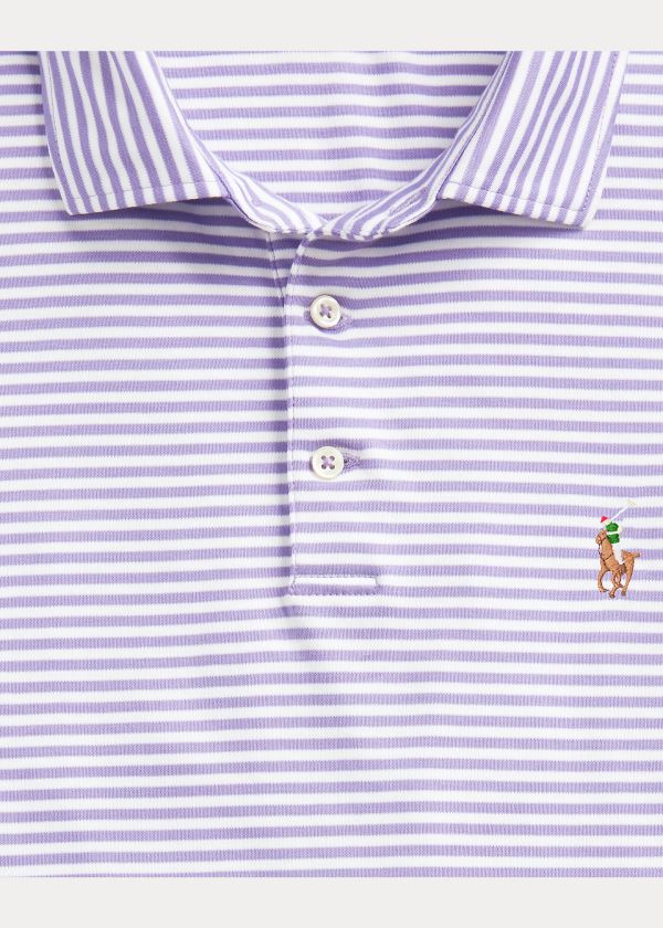 Ralph Lauren Classic Fit Soft Bavlněné Polo Fialové Bílé | 8scCcCRQ