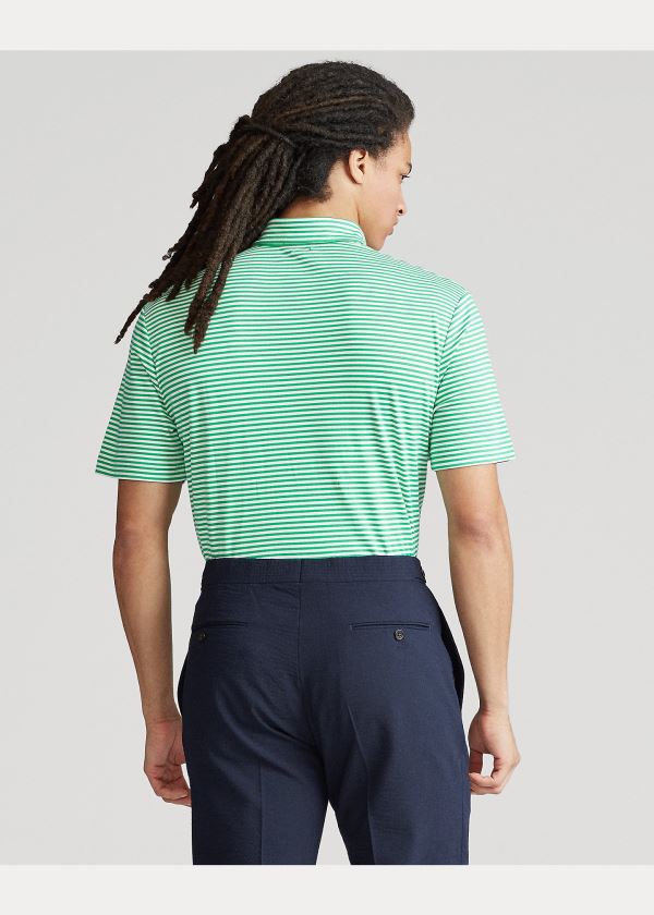 Ralph Lauren Classic Fit Soft Bavlněné Polo Zelene Bílé | BJXLemGa