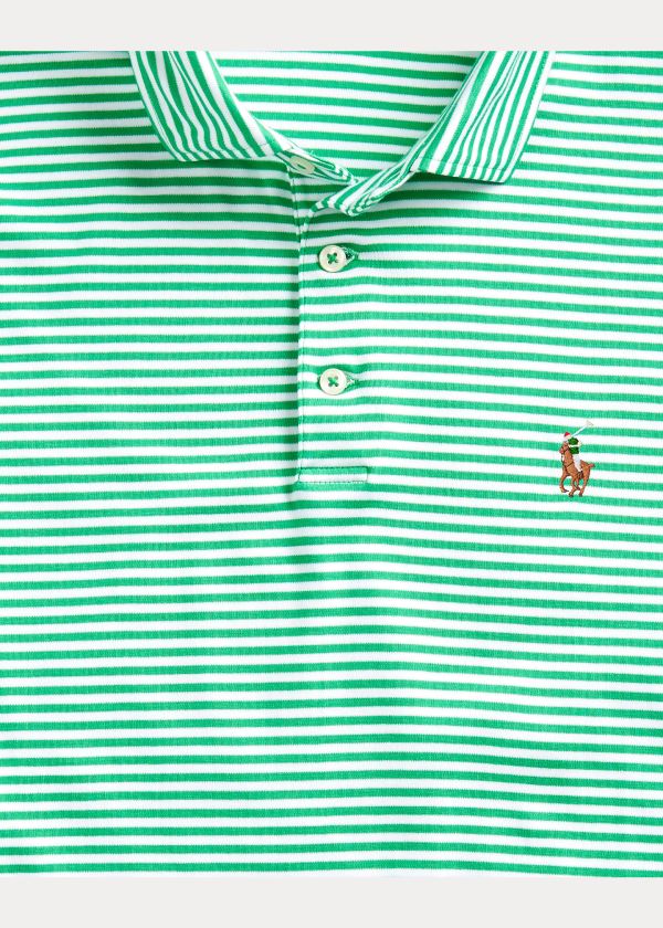 Ralph Lauren Classic Fit Soft Bavlněné Polo Zelene Bílé | BJXLemGa