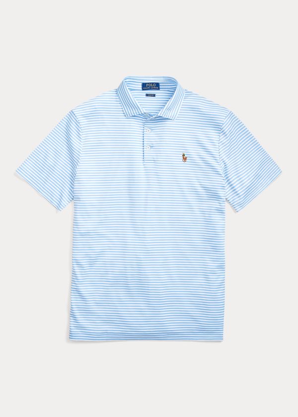 Ralph Lauren Classic Fit Soft Bavlněné Polo Blankyt Bílé | dh3hwmtk