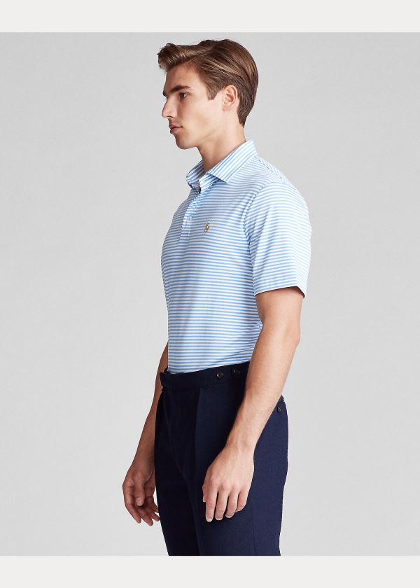 Ralph Lauren Classic Fit Soft Bavlněné Polo Blankyt Bílé | dh3hwmtk