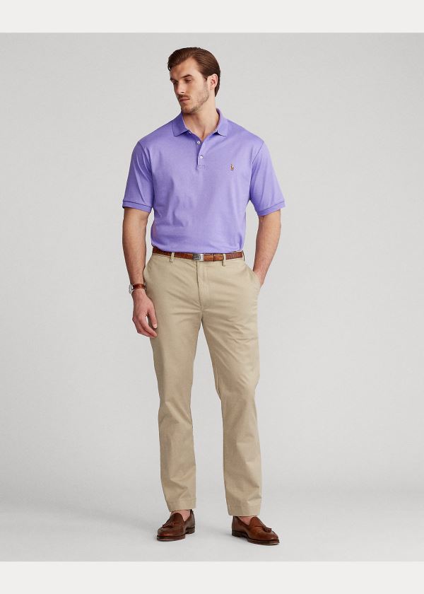 Ralph Lauren Classic Fit Soft Bavlněné Polo Fialové | eToTVS4e