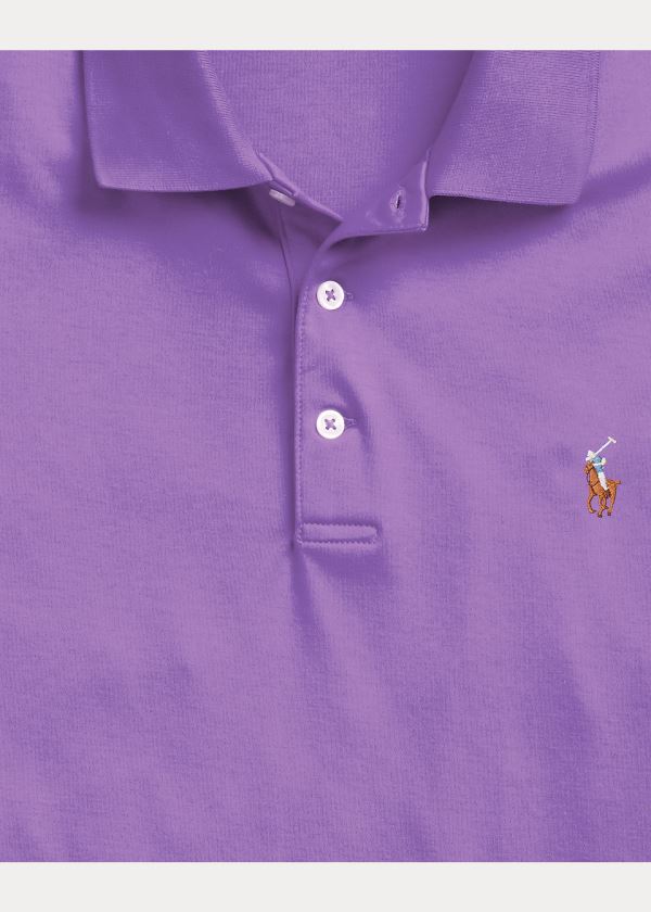 Ralph Lauren Classic Fit Soft Bavlněné Polo Fialové | eToTVS4e