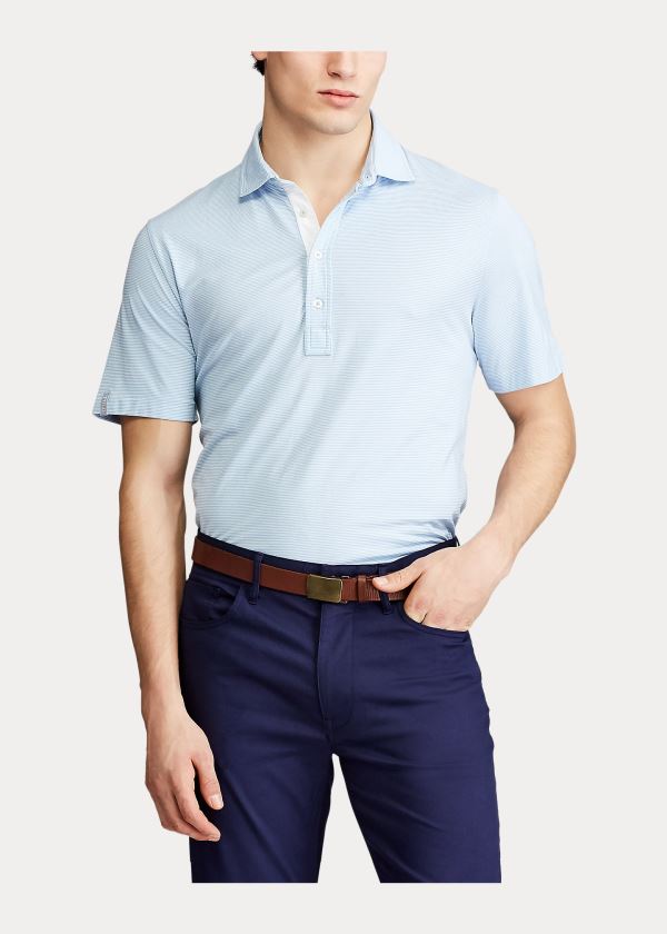 Ralph Lauren Classic Fit Stretch Lisle Polo Blankyt Bílé | 7Y2zpMEx