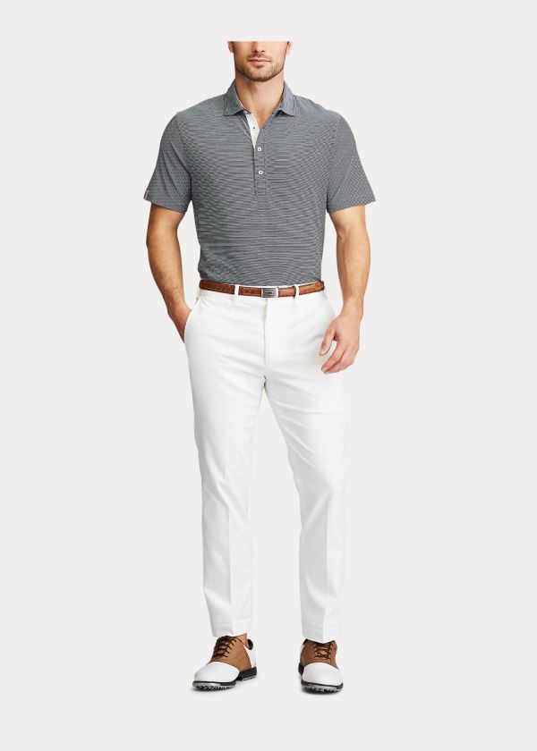 Ralph Lauren Classic Fit Stretch Lisle Polo Tmavě Blankyt Bílé | NEIuvmET