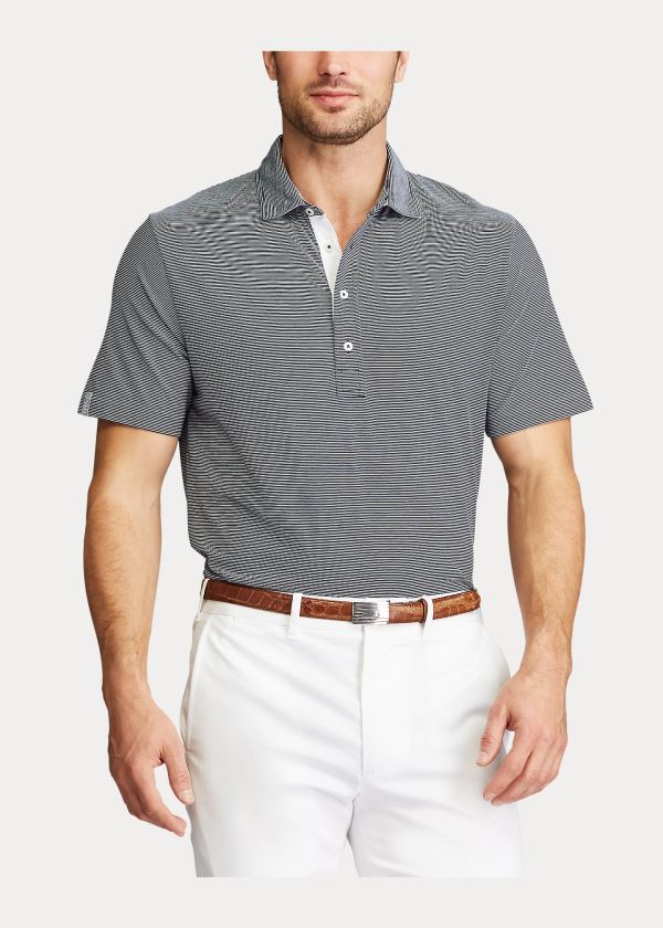 Ralph Lauren Classic Fit Stretch Lisle Polo Tmavě Blankyt Bílé | NEIuvmET