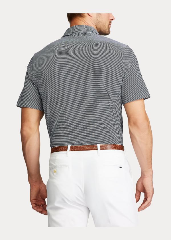 Ralph Lauren Classic Fit Stretch Lisle Polo Tmavě Blankyt Bílé | NEIuvmET