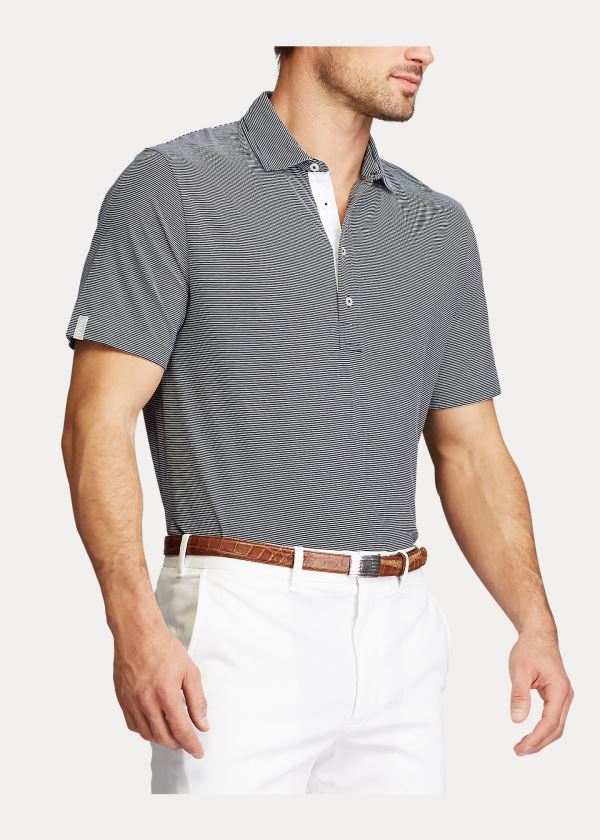 Ralph Lauren Classic Fit Stretch Lisle Polo Tmavě Blankyt Bílé | NEIuvmET