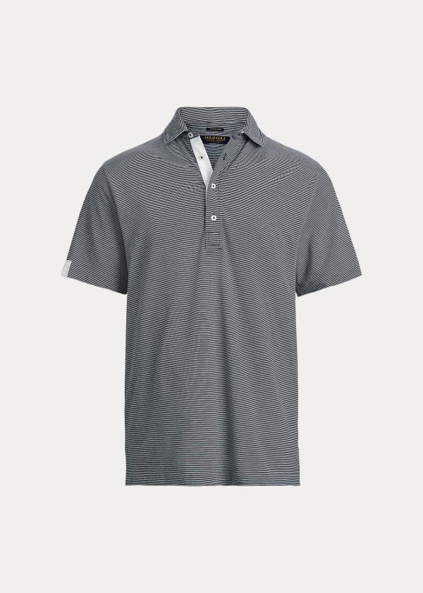 Ralph Lauren Classic Fit Stretch Lisle Polo Tmavě Blankyt Bílé | NEIuvmET