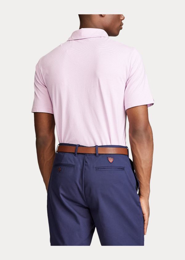 Ralph Lauren Classic Fit Stretch Lisle Polo Fialové Bílé | TktZuxHS