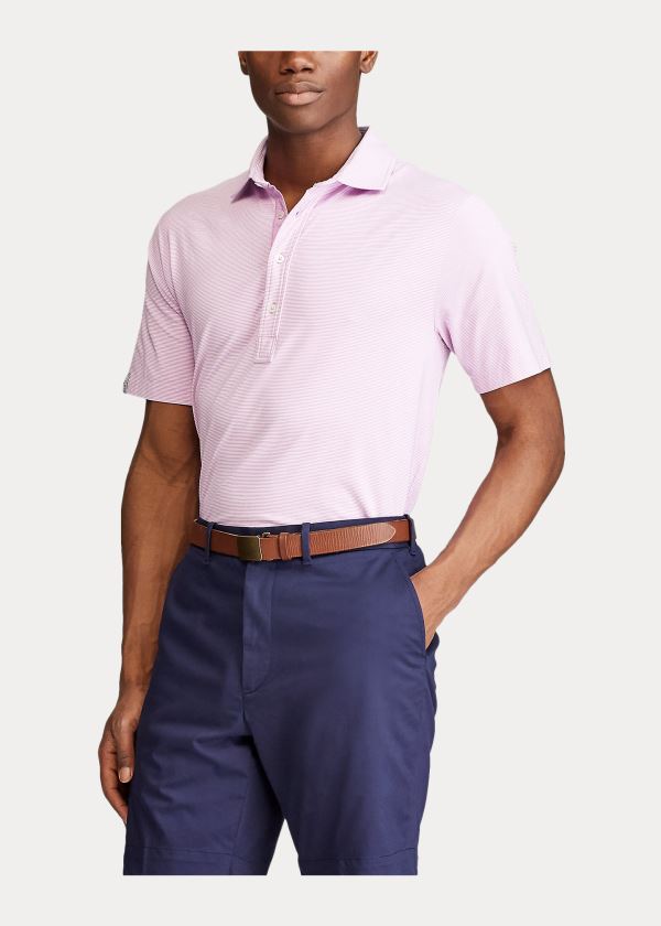 Ralph Lauren Classic Fit Stretch Lisle Polo Fialové Bílé | TktZuxHS