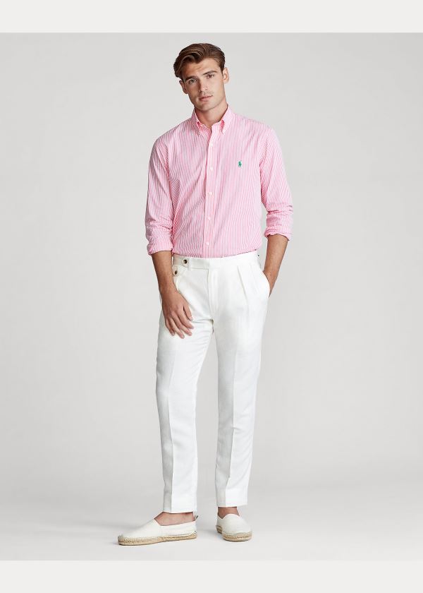 Ralph Lauren Classic Fit Striped Shirt Růžové Bílé | 72uKIy51