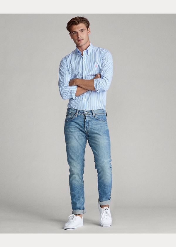 Ralph Lauren Classic Fit Striped Shirt Světle Blankyt Bílé | 5NV7SAcp