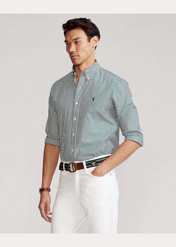 Ralph Lauren Classic Fit Striped Shirt Zelene Bílé Proužek | KvzgUryy