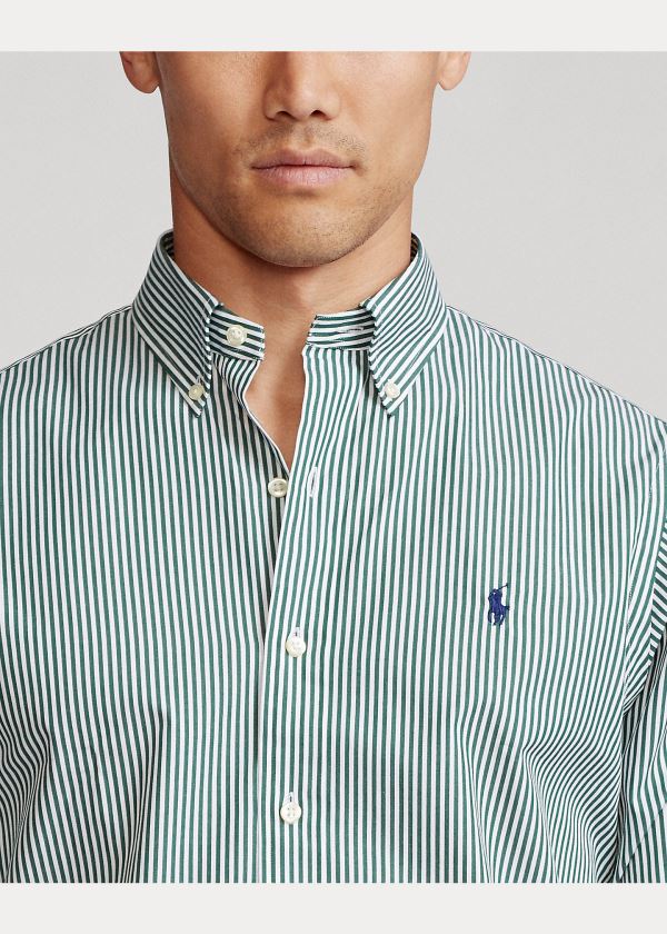 Ralph Lauren Classic Fit Striped Shirt Zelene Bílé Proužek | KvzgUryy