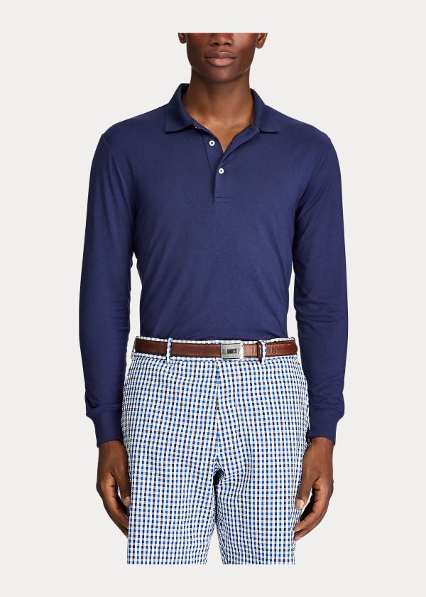 Ralph Lauren Classic Fit Tech Jersey Polo Tmavě Blankyt | uTkqM4Dy